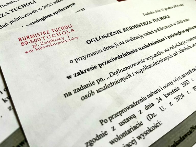 Burmistrz Tucholi przyznał pierwsze dotacje dla organizacji pozarządowych na działalność w 2025 roku