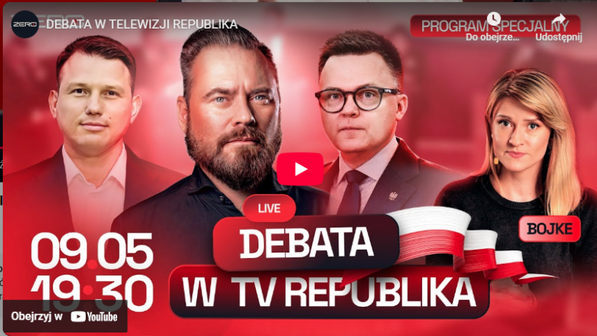 DEBATA PREZYDENCKA W TELEWIZJI REPUBLIKA