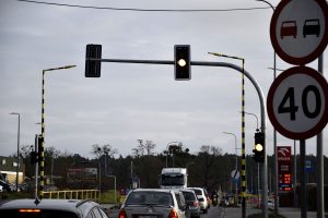 Sygnalizacja świetlna przy Świeckiej w Tucholi