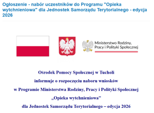OPS Tuchola. Nabór uczestników do Programu „Opieka wytchnieniowa” dla Jednostek Samorządu Terytorialnego – edycja 2026