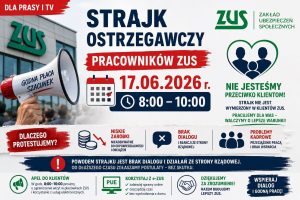 Pracownicy ZUS-u zapowiadają ogólnopolski strajk ostrzegawczy
