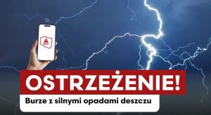 OSTRZEŻENIE. BURZE, WIATR I OPADY GRADU ORAZ DESZCZU