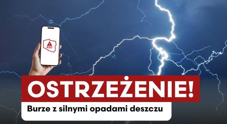 OSTRZEŻENIE. BURZE, WIATR I OPADY GRADU ORAZ DESZCZU